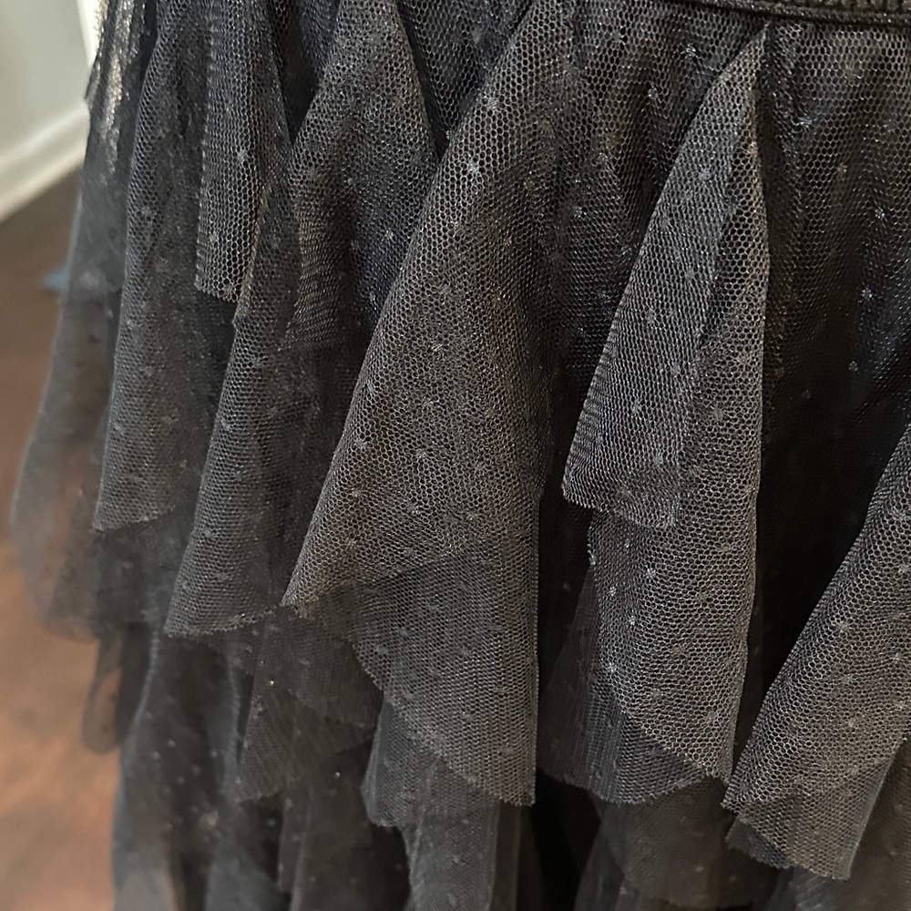 Anthropologie Elegant Black Tiered A-Line Skirt - Picture 2 of 4